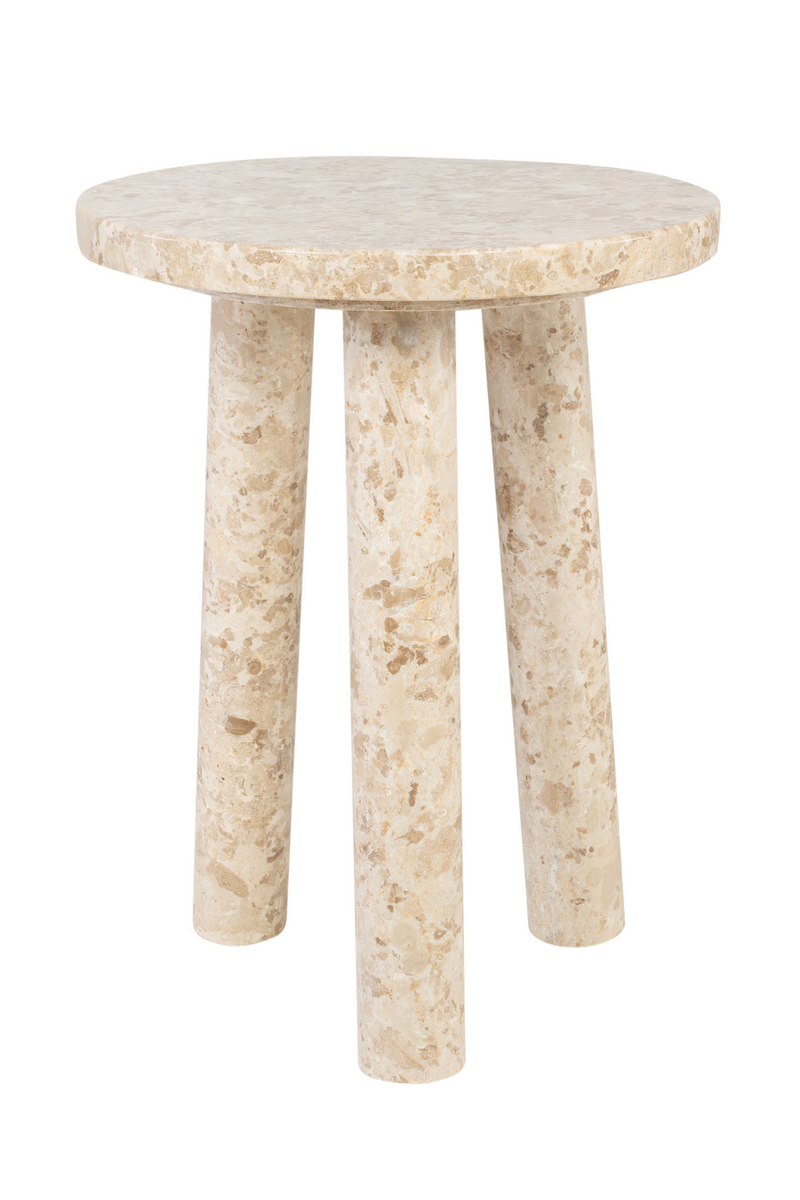 Cream Marble Tripod Occasional Table | Versmissen Tommy | Oroatrade.com