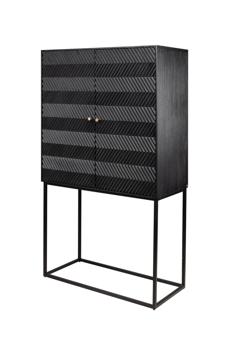 Black Wooden 2-Door Cabinet | Versmissen Zinzi | Oroatrade.com