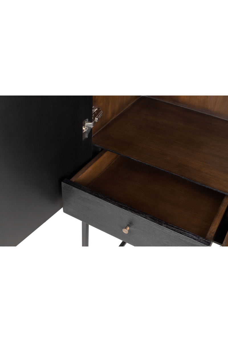 Black Wooden 2-Door Cabinet | Versmissen Zinzi | Oroatrade.com
