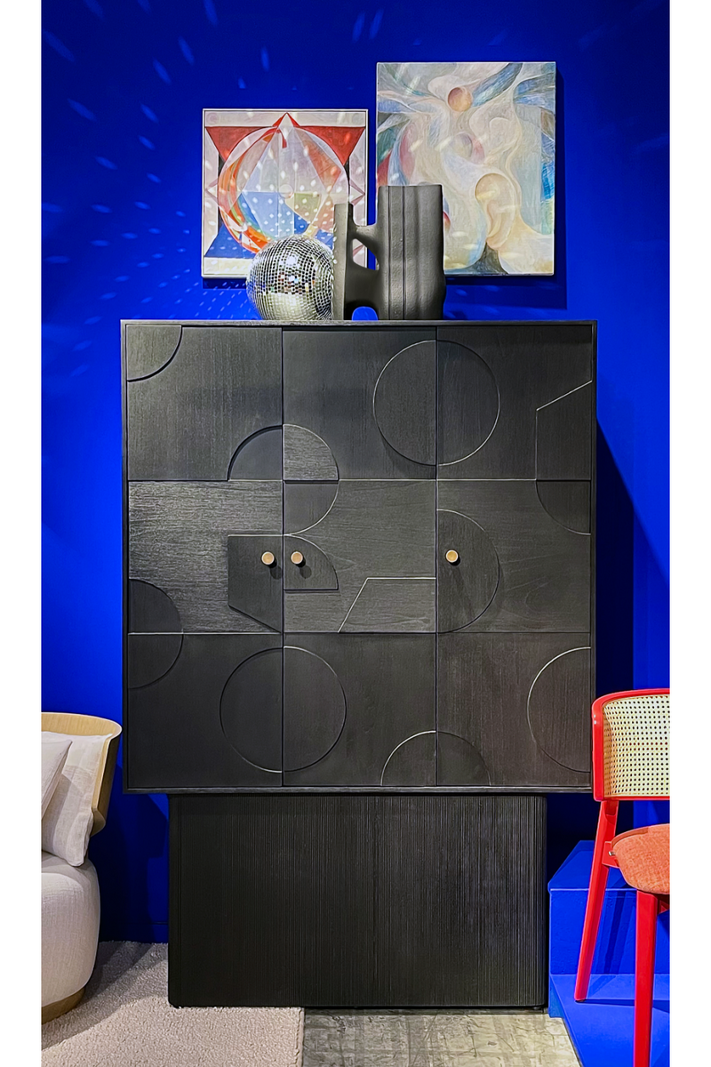 Geometrical Patterned Wooden Cabinet | Versmissen Zulgo | Oroatrade.com