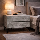 Gray Wooden 2-Door Nightstand | OROA Modern Aria