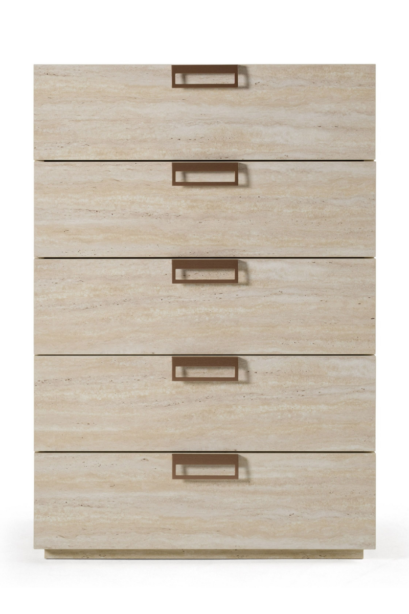 5-Drawer Travertine Chest | OROA Modern Lago | Oroatrade.com