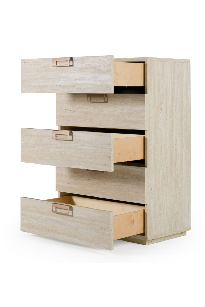 5-Drawer Travertine Chest | OROA Modern Lago | Oroatrade.com