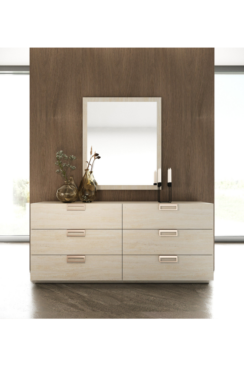 6-Drawer Travertine Dresser | OROA Modern Lago | Oroatrade.com