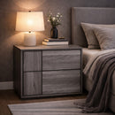 2-Drawer Gray Elm Nightstand | OROA Modern Asus