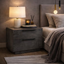 Volcano Oxide 2-Drawer Nightstand | OROA Modern Ferrara