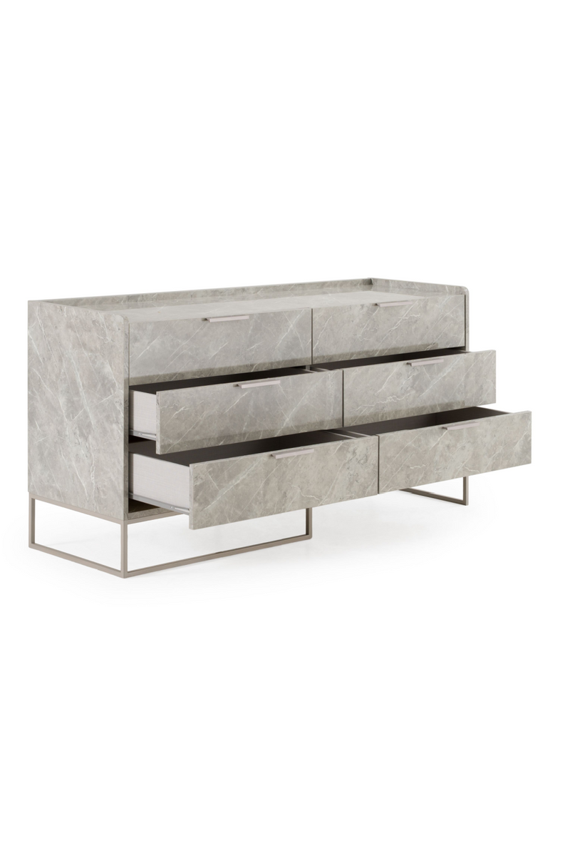 Gray Marble 6-Drawer Dresser | OROA Modern Marbella | Oroatrade.com
