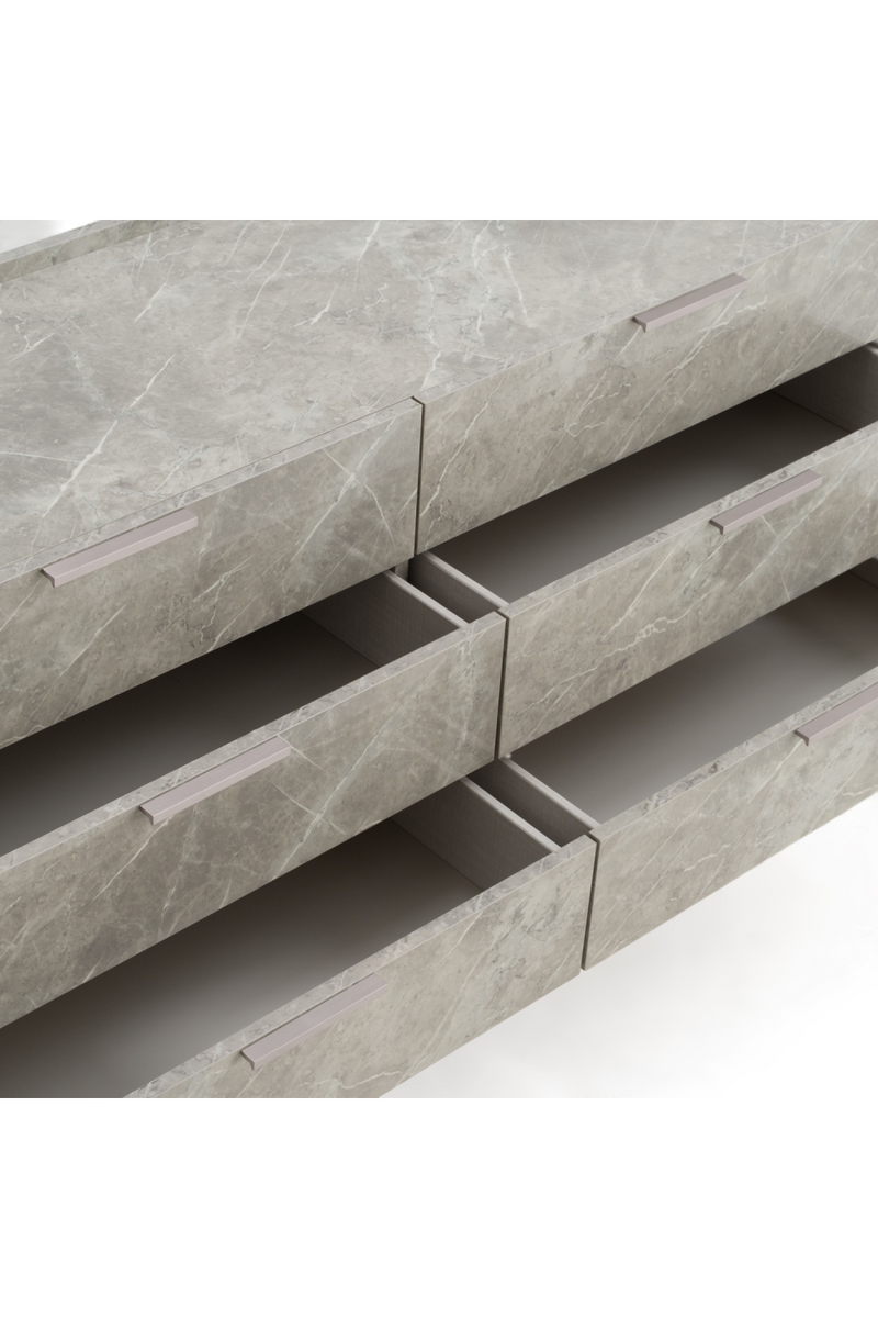 Gray Marble 6-Drawer Dresser | OROA Modern Marbella | Oroatrade.com