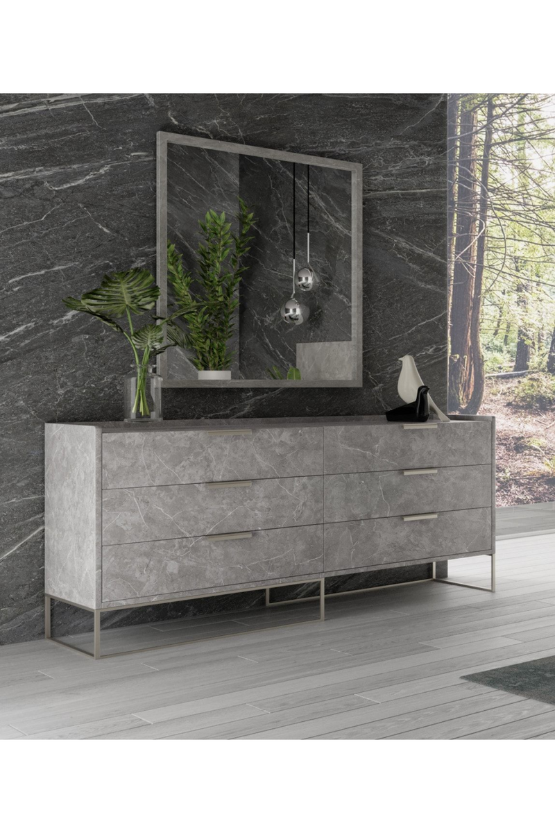 Gray Marble 6-Drawer Dresser | OROA Modern Marbella | Oroatrade.com