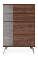 Concrete and Walnut 5-Drawer Chest | OROA Modern Palermo | Oroatrade.com
