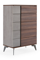 Concrete and Walnut 5-Drawer Chest | OROA Modern Palermo | Oroatrade.com