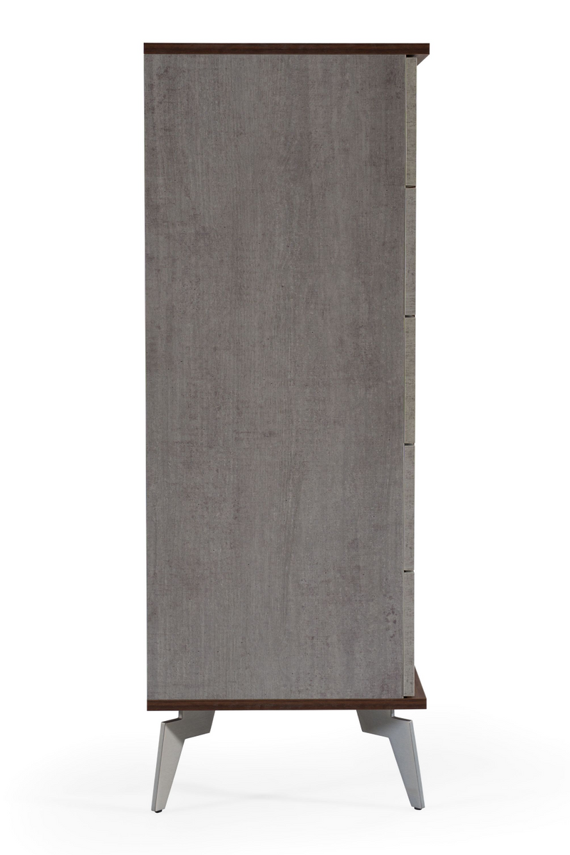 Concrete and Walnut 5-Drawer Chest | OROA Modern Palermo | Oroatrade.com