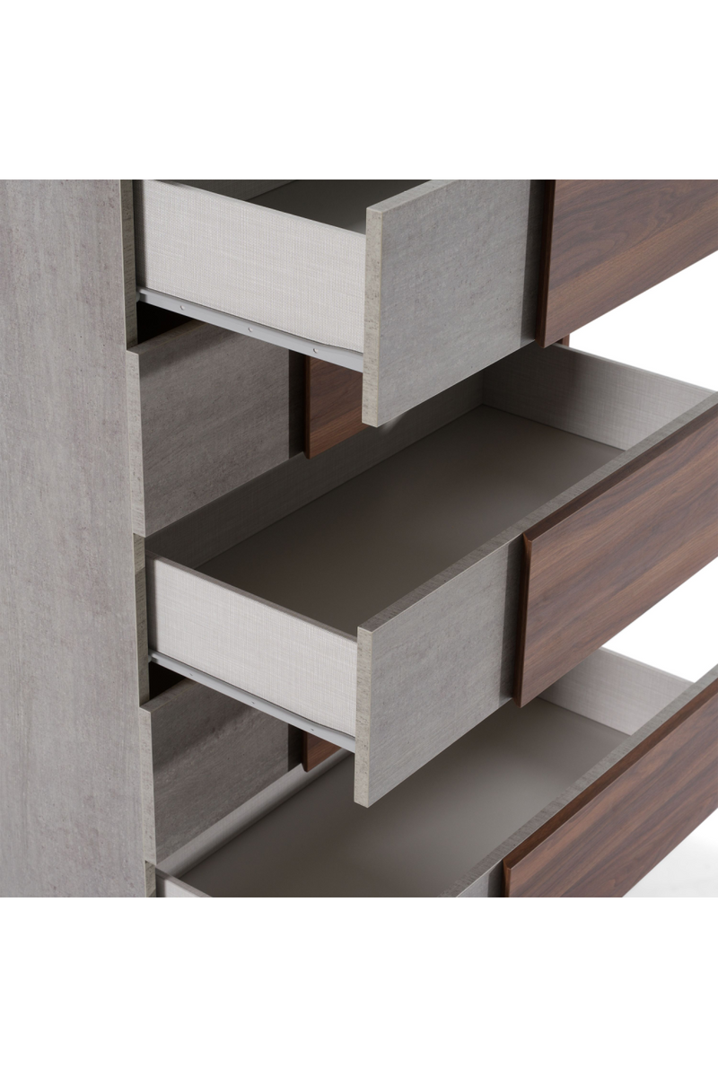 Concrete and Walnut 5-Drawer Chest | OROA Modern Palermo | Oroatrade.com