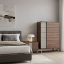 Concrete and Walnut 5-Drawer Chest | OROA Modern Palermo | Oroatrade.com