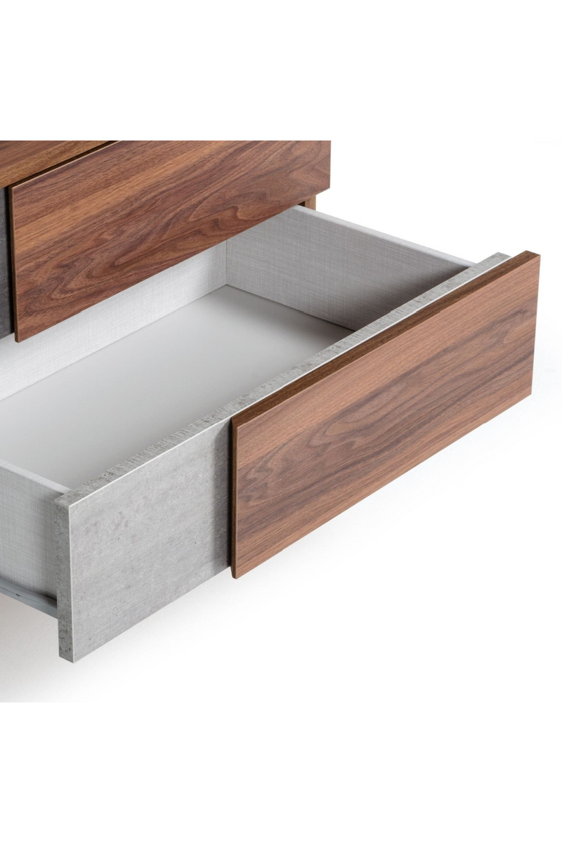 Concrete and Walnut 2-Drawer Nightstand | OROA Modern Palermo | Oroatrade.com