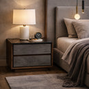 Gray Stucco 2-Drawer Nightstand | OROA Modern Rado