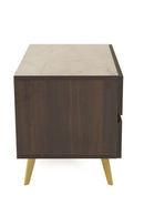 Velondra - Modern Eucalypto + Marble Bed with Two Nightstands | Oroatrade.com