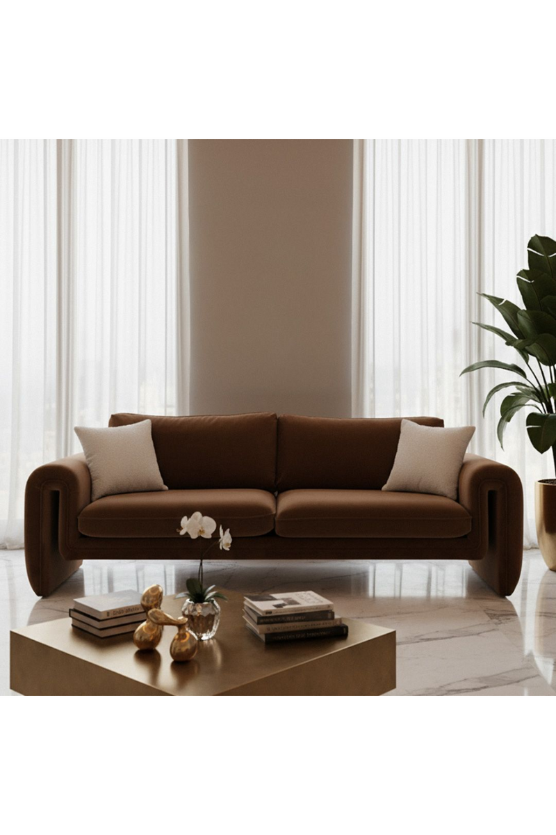 Brown Velvet Sofa | OROA Modern Bentley | Oroatrade.com
