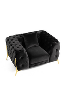 Button-Tufted Velvet Lounge Chair | OROA Modern Clarice