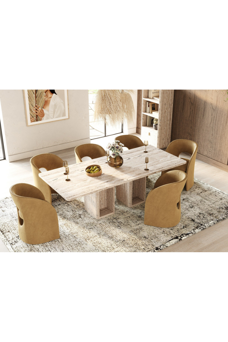 Rectangular Travertine Dining Table | OROA Modern Roma | Oroatrade.com