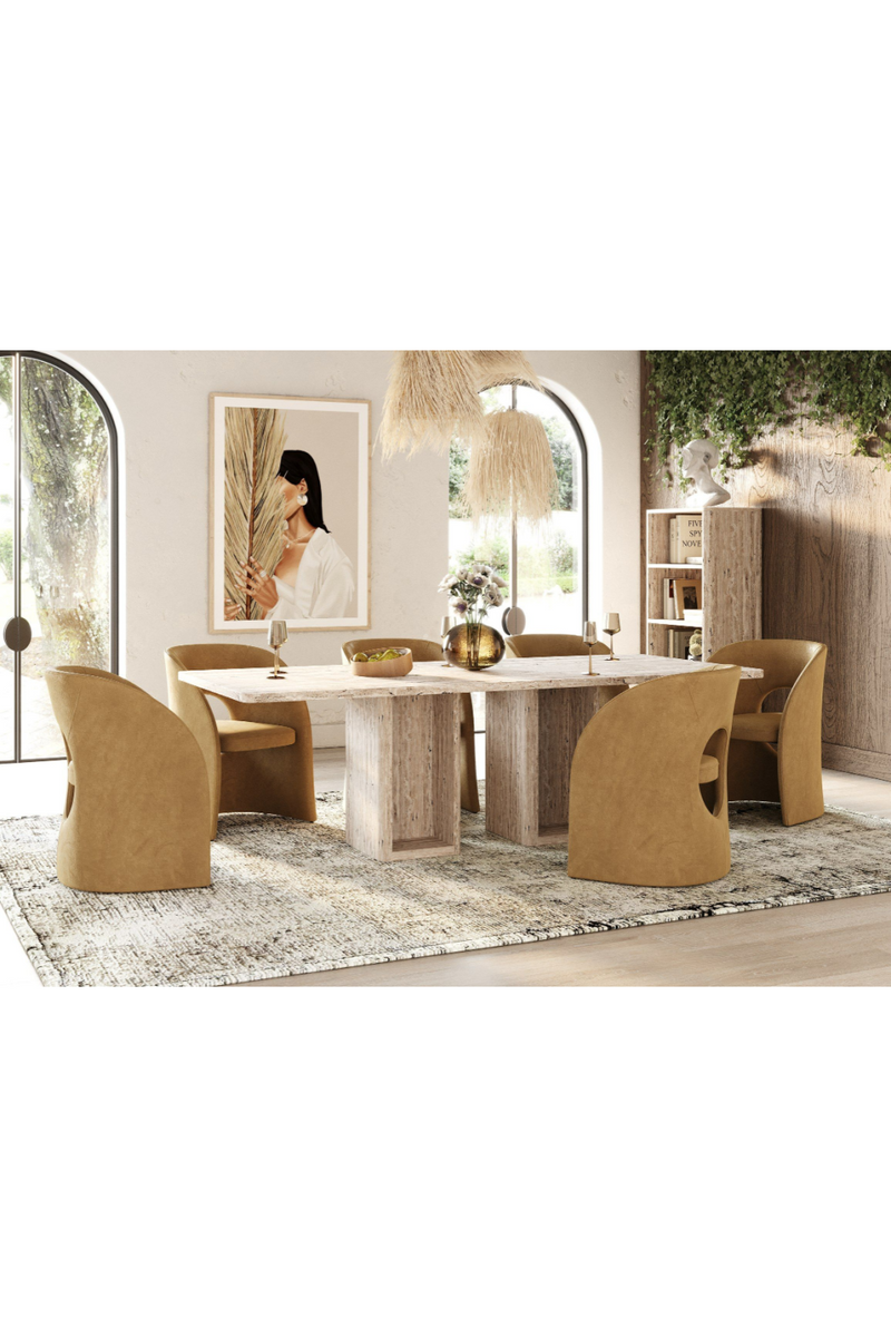 Rectangular Travertine Dining Table | OROA Modern Roma | Oroatrade.com