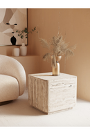 Travertine End Table | OROA Modern Roma