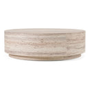 Round Travertine-Inspired Coffee Table | Oroa Modern Roma | Oroatrade.com