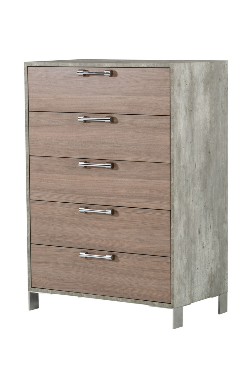 Brown Oak 5-Drawer Chest | OROA Modern Boston | Oroatrade.com
