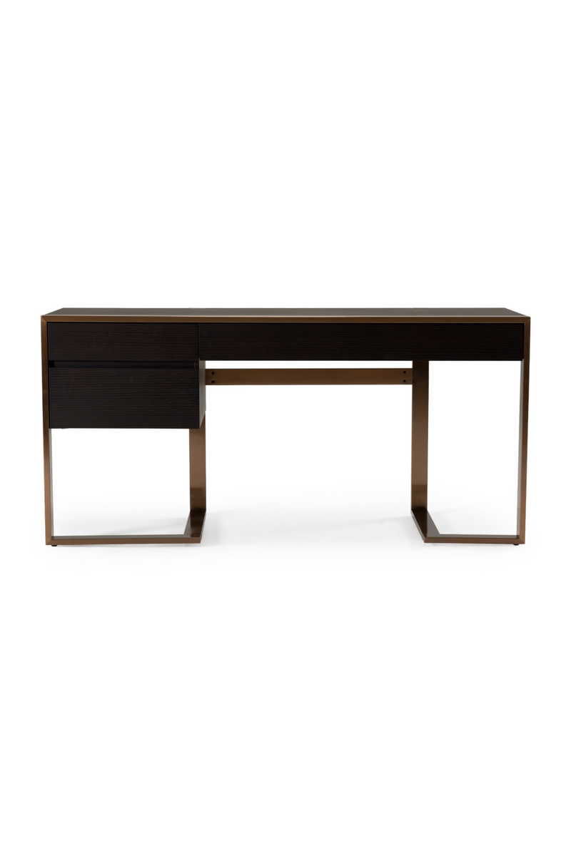 Rosegold Framed 3-Drawer Desk | OROA Modern Fauna | Oroatrade.com