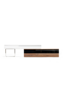 White & Walnut TV Stand | OROA Modern Karlstad | Oroatrade.com