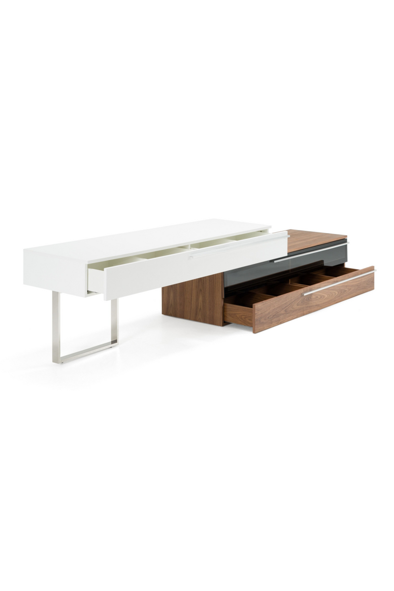 White & Walnut TV Stand | OROA Modern Karlstad | Oroatrade.com