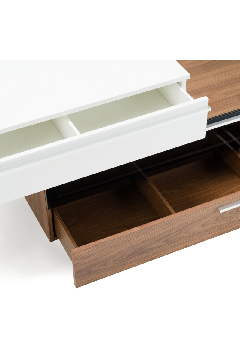 White & Walnut TV Stand | OROA Modern Karlstad | Oroatrade.com
