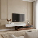 White & Walnut TV Stand | OROA Modern Karlstad