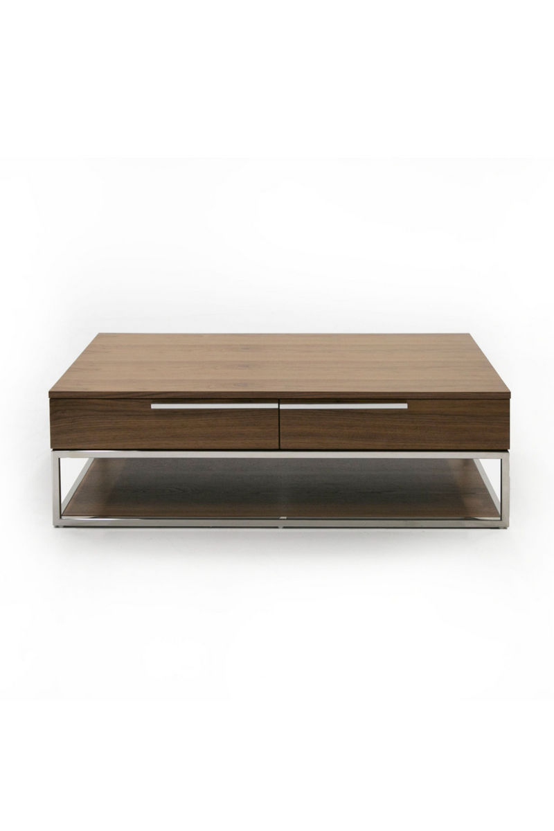 Walnut Veneer 2-Drawer Coffee Table | OROA Modern Heloise | Oroatrade.com