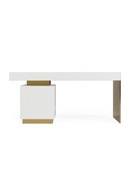 White Gloss 4-Drawer Desk | OROA Modern Trahan | Oroatrade.com