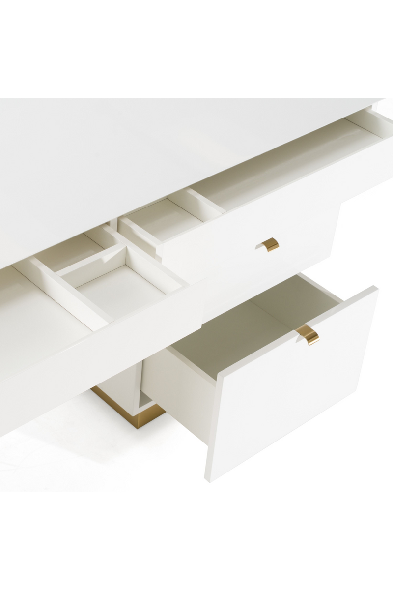 White Gloss 4-Drawer Desk | OROA Modern Trahan | Oroatrade.com