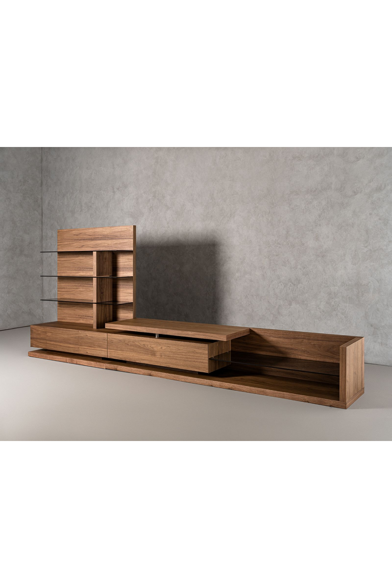 Walnut Veneer Reversible Entertainment Center | OROA Modern Jefferson | Oroatrade.com