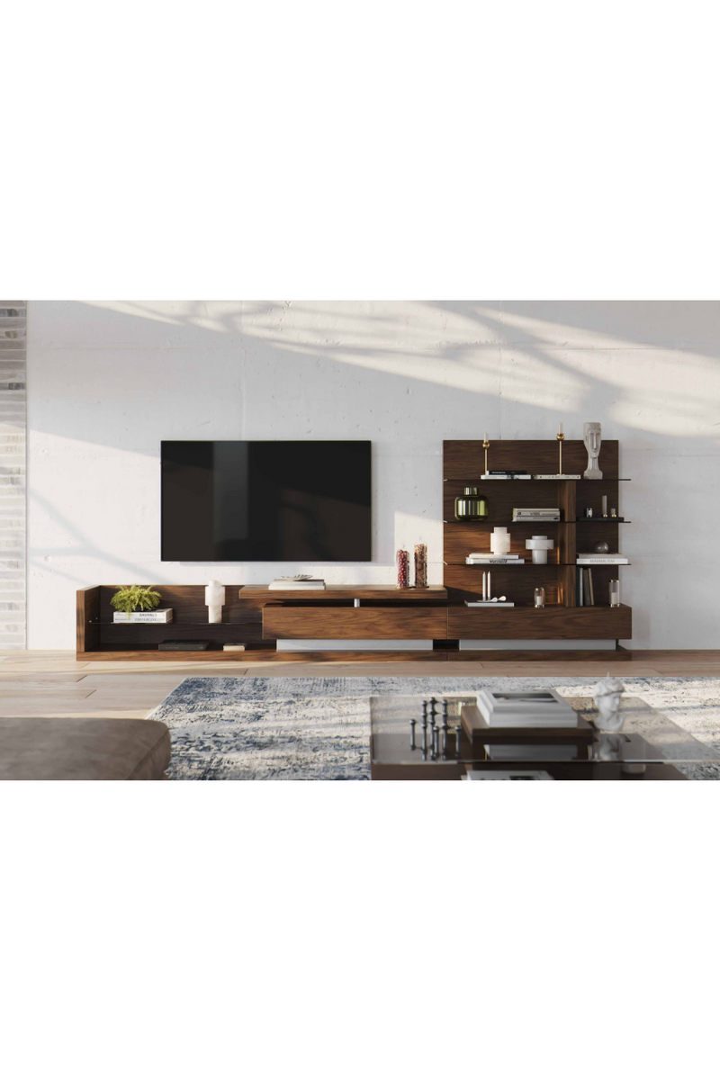 Walnut Veneer Reversible Entertainment Center | OROA Modern Jefferson | Oroatrade.com
