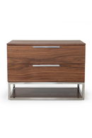 Walnut Veneer 2-Drawer Nightstand | OROA Modern Heloise | Oroatrade.com