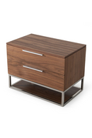 Walnut Veneer 2-Drawer Nightstand | OROA Modern Heloise | Oroatrade.com