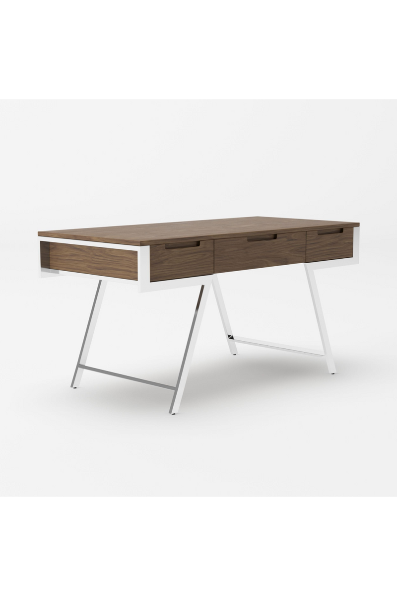 American Walnut 3-Drawer Desk | OROA Modern Dessart | Oroatrade.com