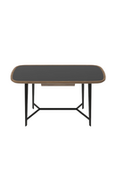 Black Glass 1-Drawer Desk | OROA Modern Girard | Oroatrade.com