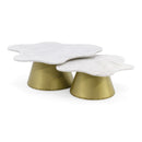 Freeform White Marble Coffee Tables (2) | OROA Modern Gabbro | Oroatrade.com