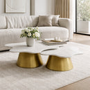 Freeform White Marble Coffee Tables (2) | OROA Modern Gabbro | Oroatrade.com