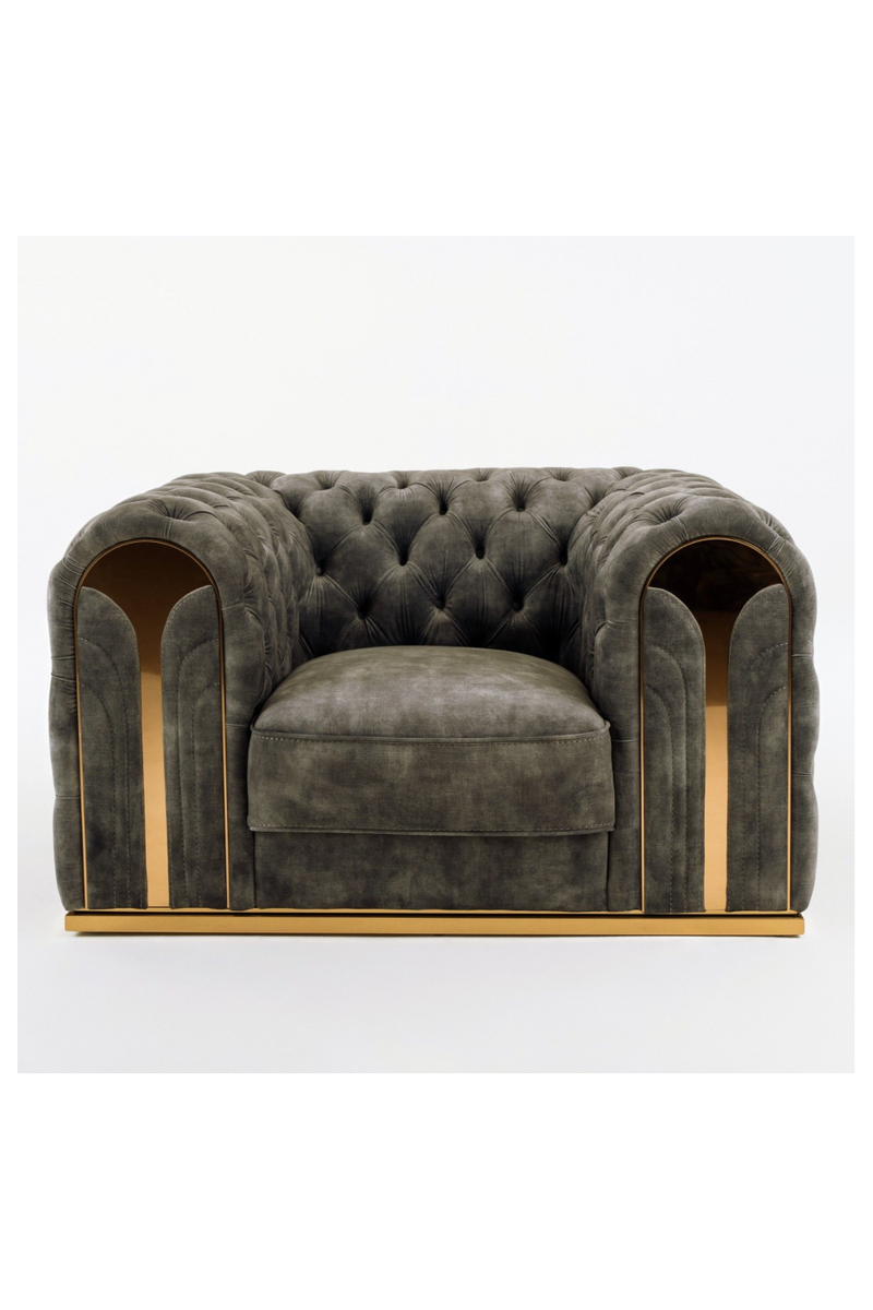 Gray Velvet Tufted Lounge Chair | OROA Modern Dosie | Oroatrade.com