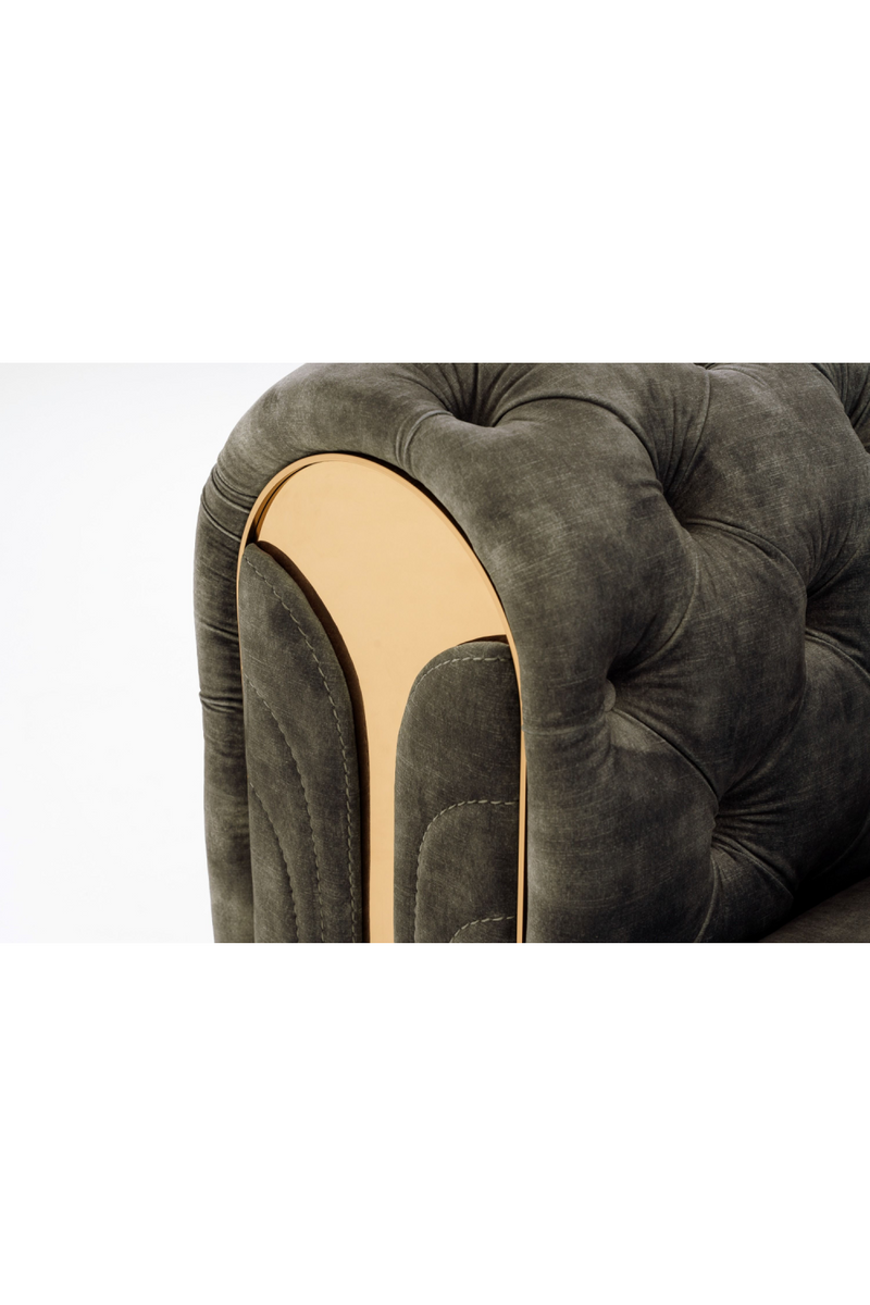 Gray Velvet Tufted Lounge Chair | OROA Modern Dosie | Oroatrade.com
