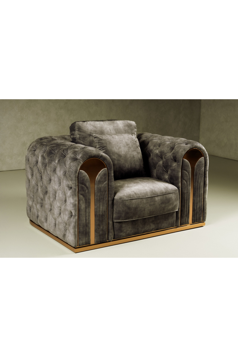 Gray Velvet Tufted Lounge Chair | OROA Modern Dosie | Oroatrade.com