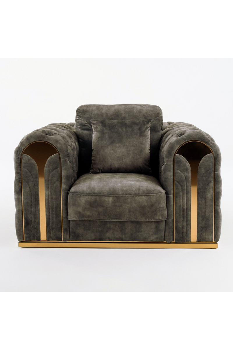 Gray Velvet Tufted Lounge Chair | OROA Modern Dosie | Oroatrade.com
