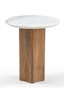 White Round Marble End Table | OROA Modern Dillinger | Oroatrade.com