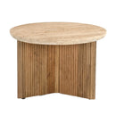 Ribbed Wood Base End Table | OROA Modern Pawnee